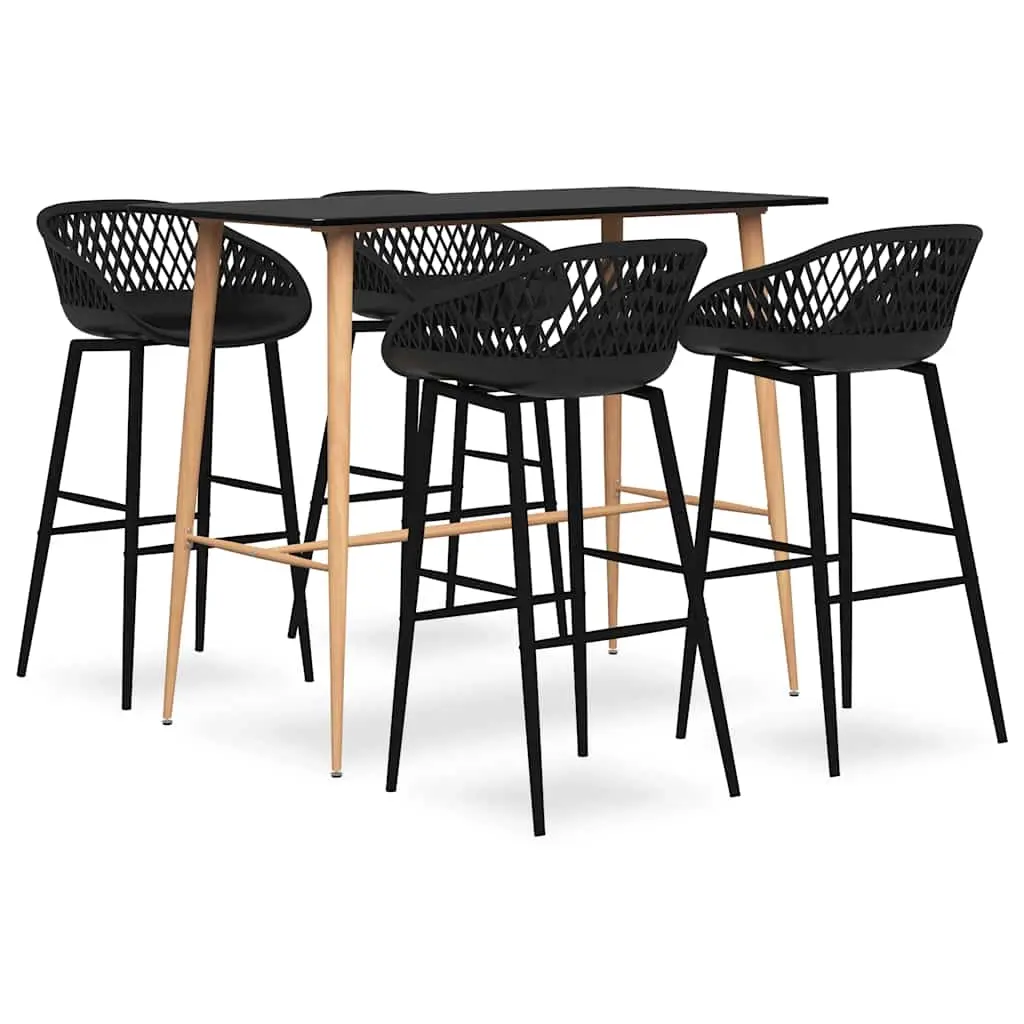 5 Piece Bar Set Black 3057459 - Furniture