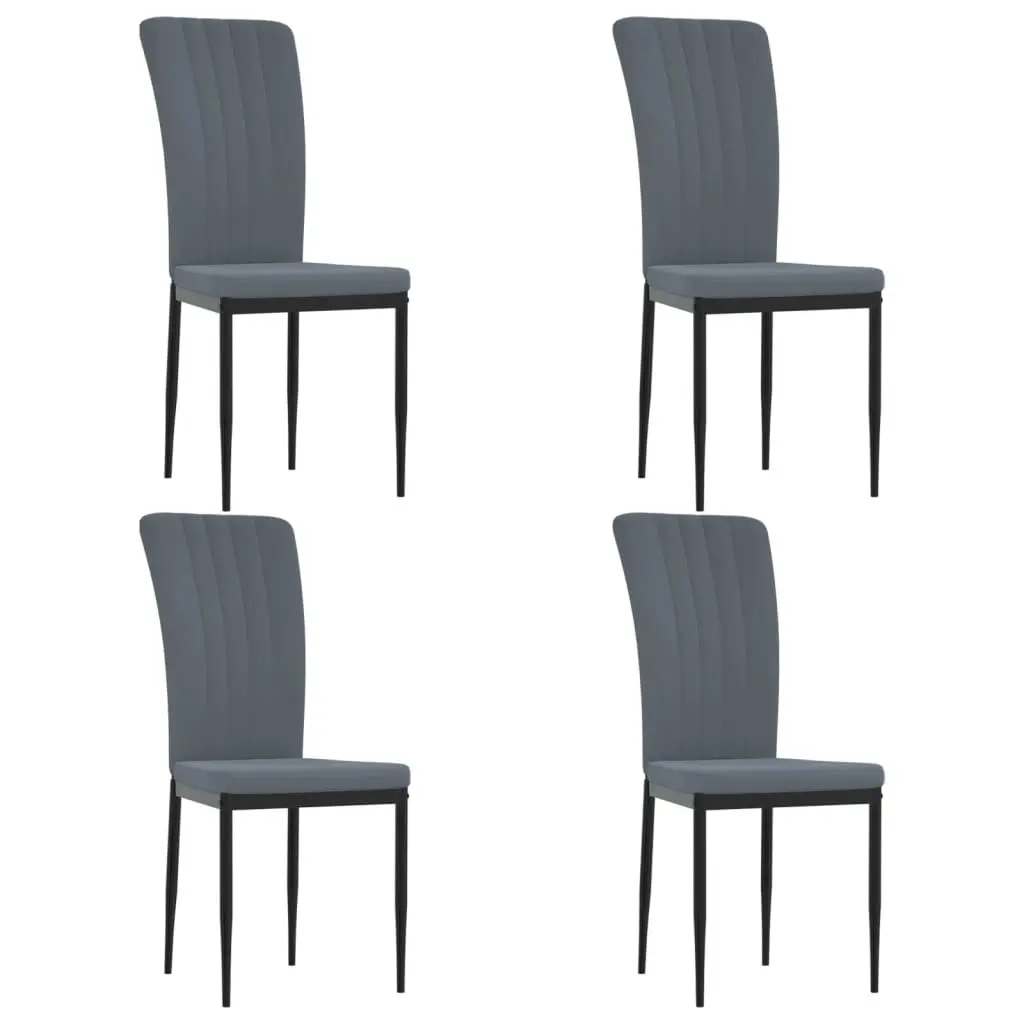Dining Chairs 4 pcs Dark Grey Velvet 326105 - Furniture