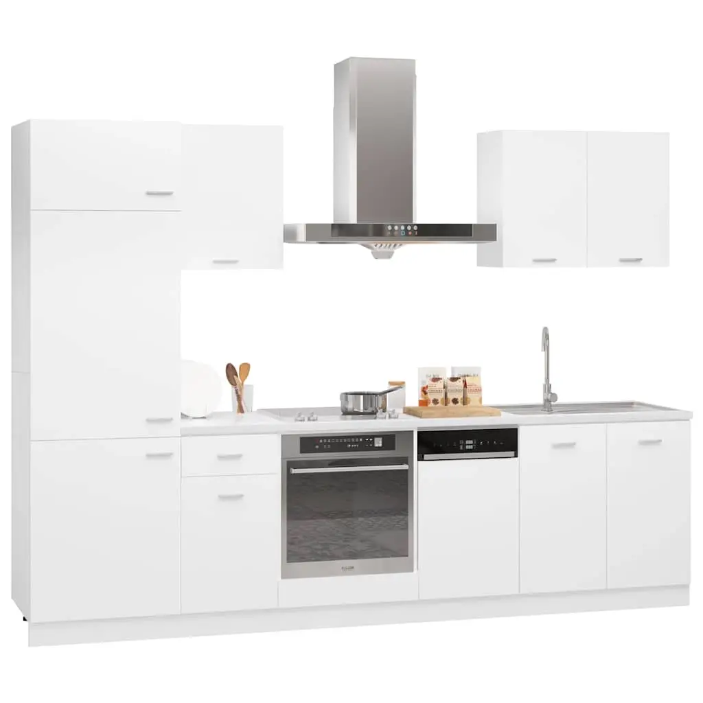 7 Piece Kitchen Cabinet Set Lyon White Engineered Wood 3067631 - Furniture