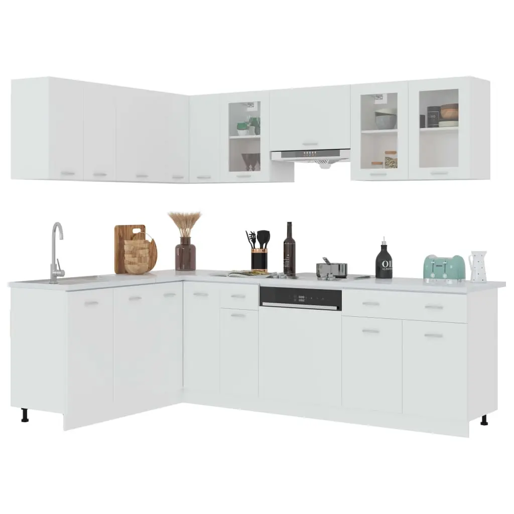 11 Piece Kitchen Cabinet Set Lyon White Engineered Wood 3067664 - Furniture