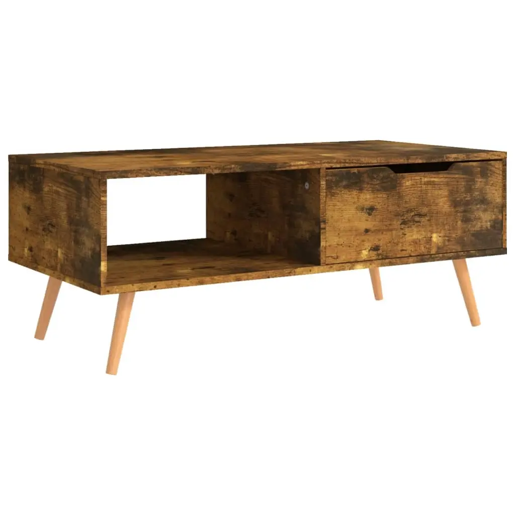 Coffee Table Smoked Oak 100x49.5x43 cm Engineered Wood 326794 - Furniture
