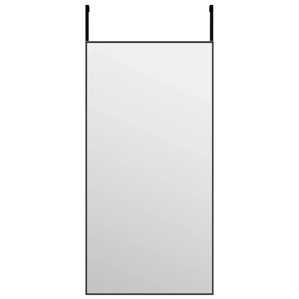 Door Mirror Black 40x80 cm Glass and Aluminium 327407 - Home & Garden