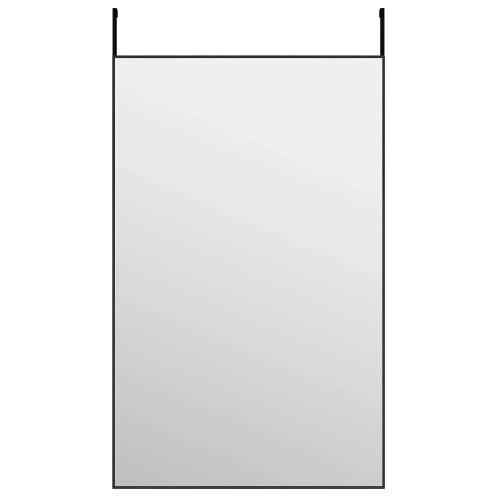 Door Mirror Black 50x80 cm Glass and Aluminium 327410 - Home & Garden