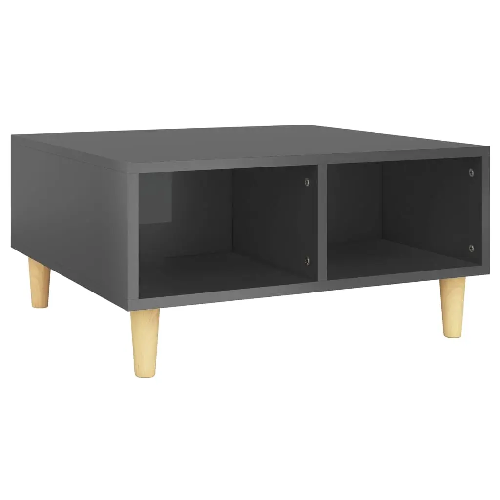 Coffee Table High Gloss Grey 60x60x30 cm Engineered Wood 805985 - Furniture