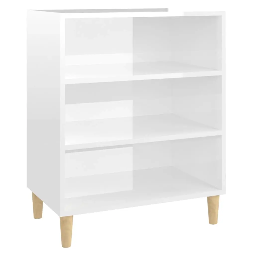 Sideboard High Gloss White 57x35x70 cm Engineered Wood 806055 - Furniture