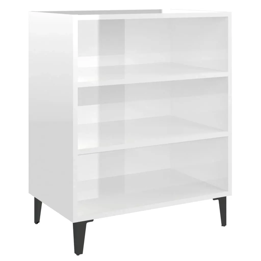 Sideboard High Gloss White 57x35x70 cm Engineered Wood 806064 - Furniture