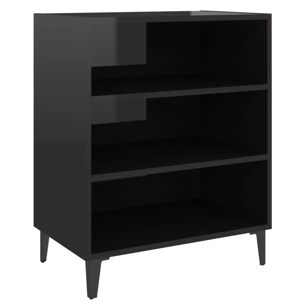 Sideboard High Gloss Black 57x35x70 cm Engineered Wood 806065 - Furniture