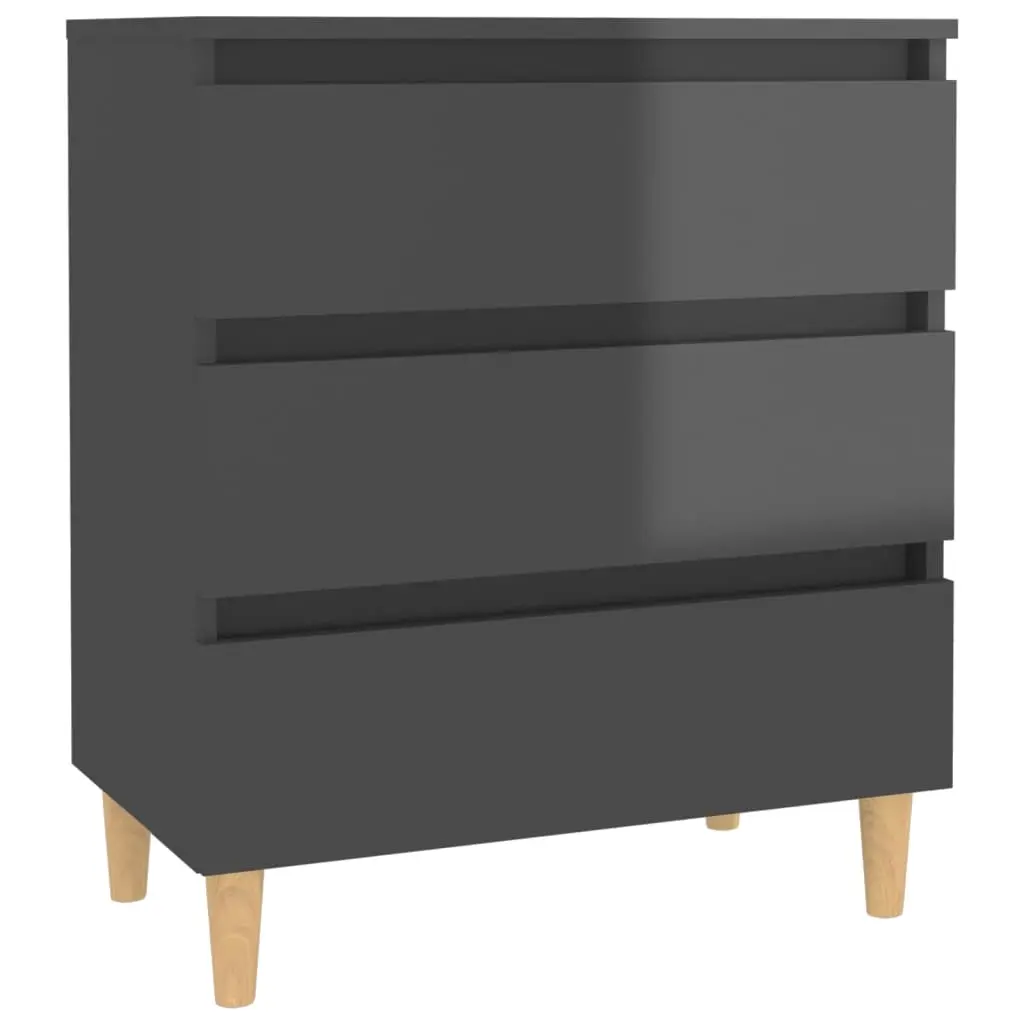 Sideboard High Gloss Grey 60x35x69 cm Engineered Wood 806093 - Furniture