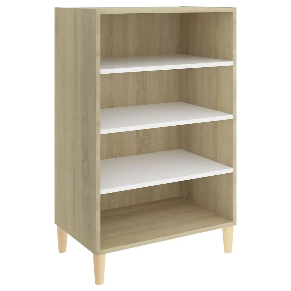 Sideboard White and Sonoma Oak 57x35x90 cm Engineered Wood 806126 - Furniture