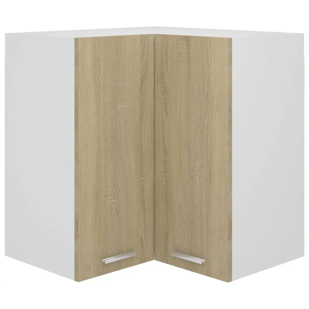 Hanging Corner Cabinet Lyon Sonoma Oak 57x57x60 cm Engineered Wood 806393 - Furniture