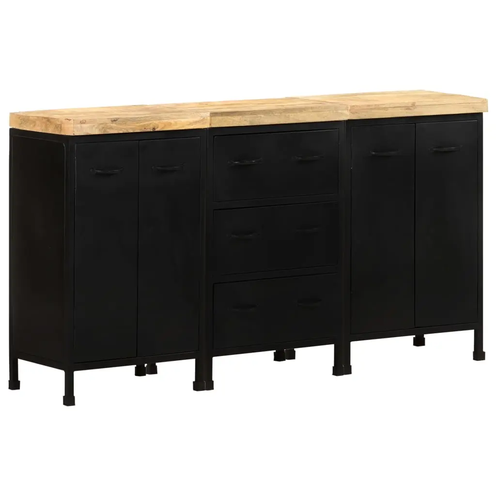 Sideboard with 3 Drawers and 4 Doors Rough Mango Wood 3074904 - Furniture