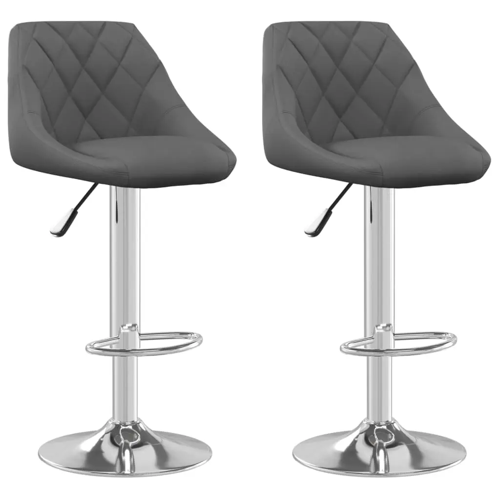 Bar Stool 2 Pcs Dark Grey Velvet 335306 - Furniture