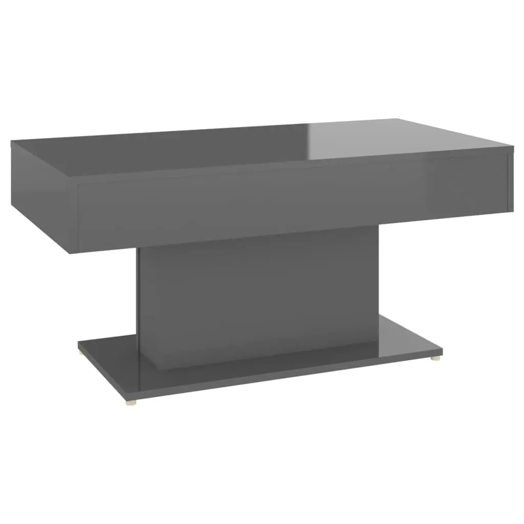Coffee Table High Gloss Grey 96x50x45 cm Engineered Wood 806839 - Over 40% off Living Room Furniture