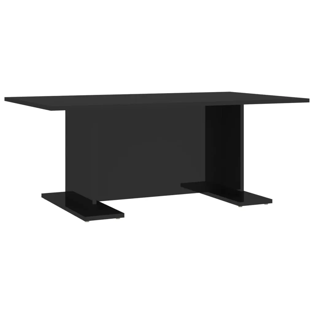 Coffee Table High Gloss Black 103.5x60x40 cm Engineered Wood 806847 - Furniture