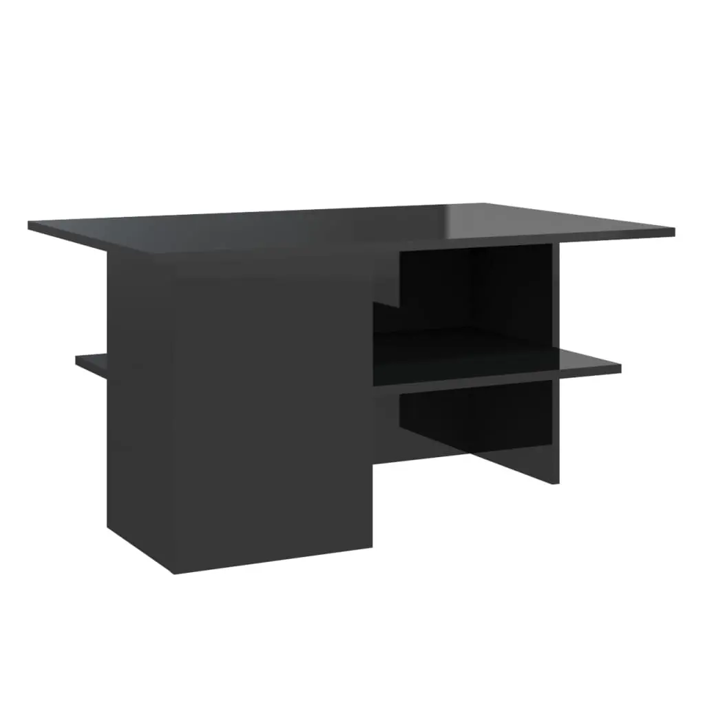 Coffee Table High Gloss Black 90x60x46.5 cm Engineered Wood 806856 - Furniture