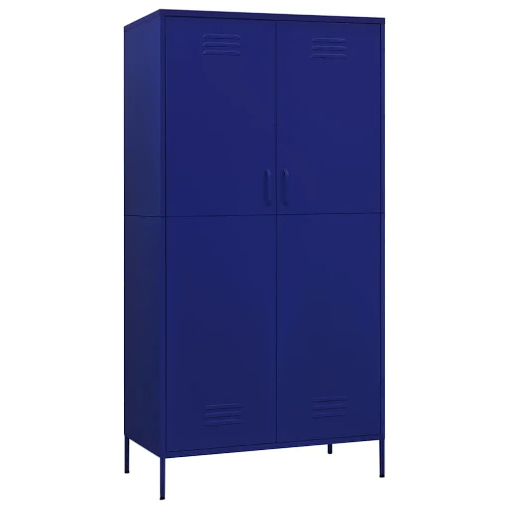 Wardrobe Navy Blue 90x50x180 cm Steel 336244 - Furniture