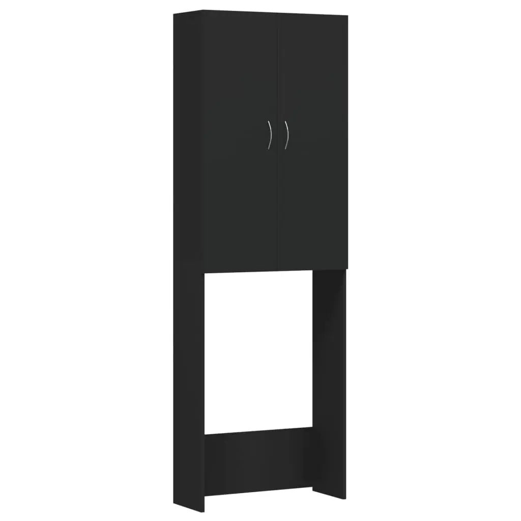 Washing Machine Cabinet Black 64x25.5x190 cm 808414 - Home & Garden
