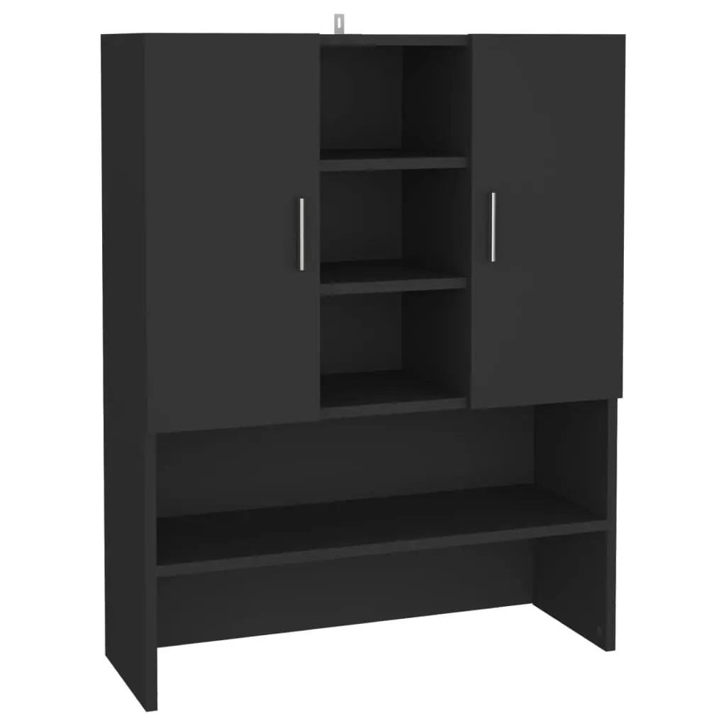 Washing Machine Cabinet Black 70.5x25.5x90 cm 808387 - Home & Garden