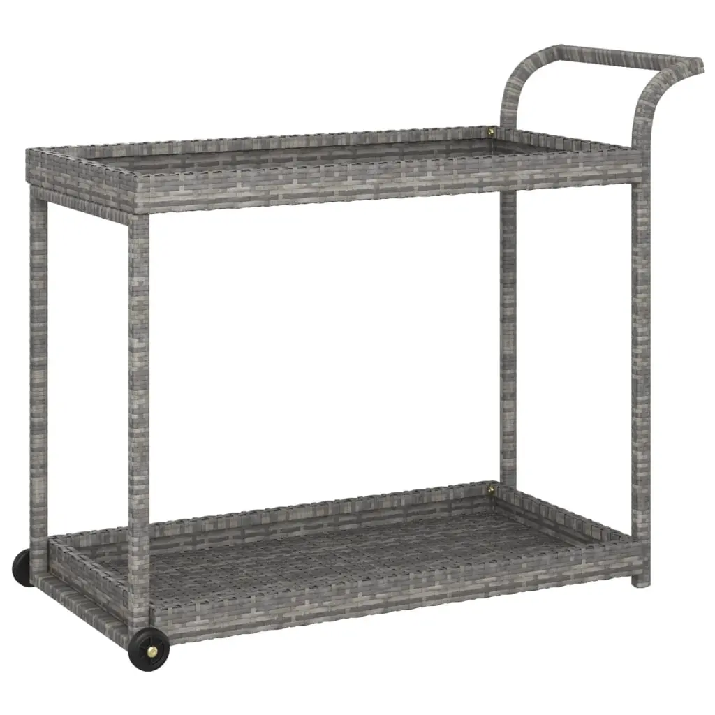 Bar Cart Grey 100x45x83 cm Poly Rattan 316667 - Furniture