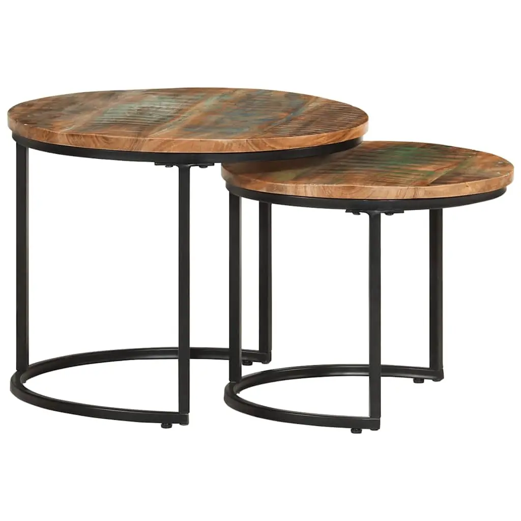 Nesting Tables 2 pcs Solid Wood Reclaimed 338000 - Furniture
