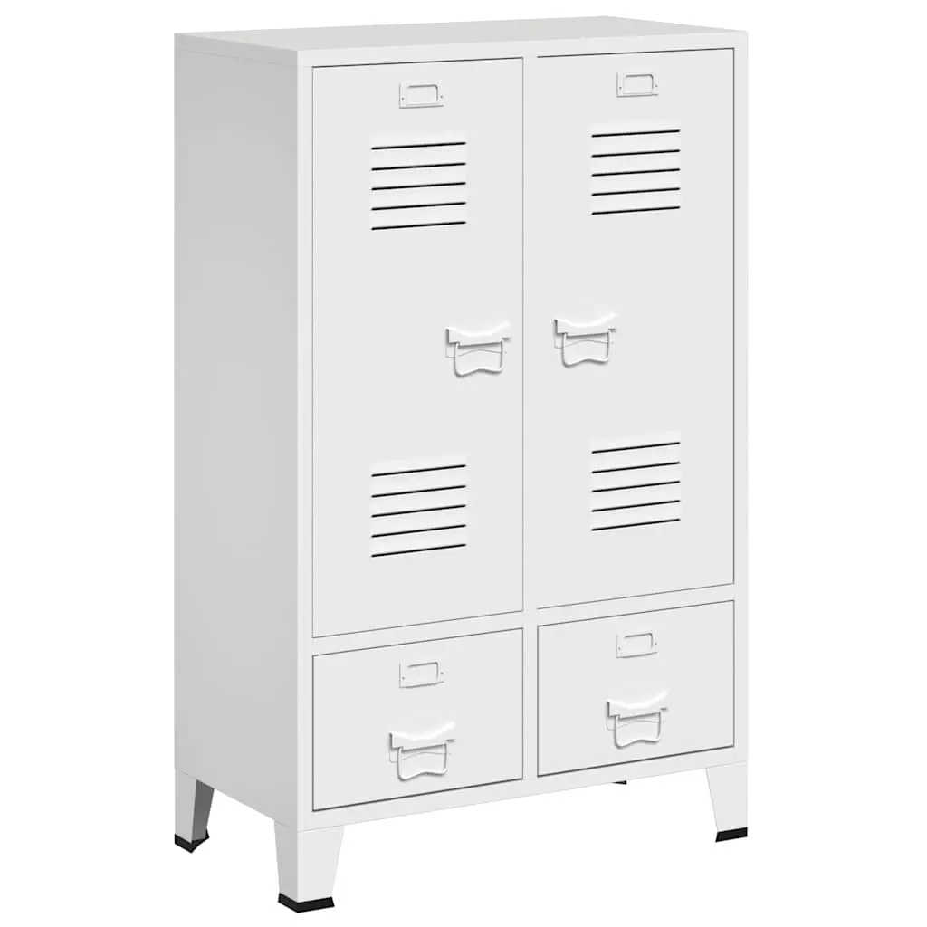 Industrial Wardrobe White 67x35x107 cm Steel 339611 - Furniture