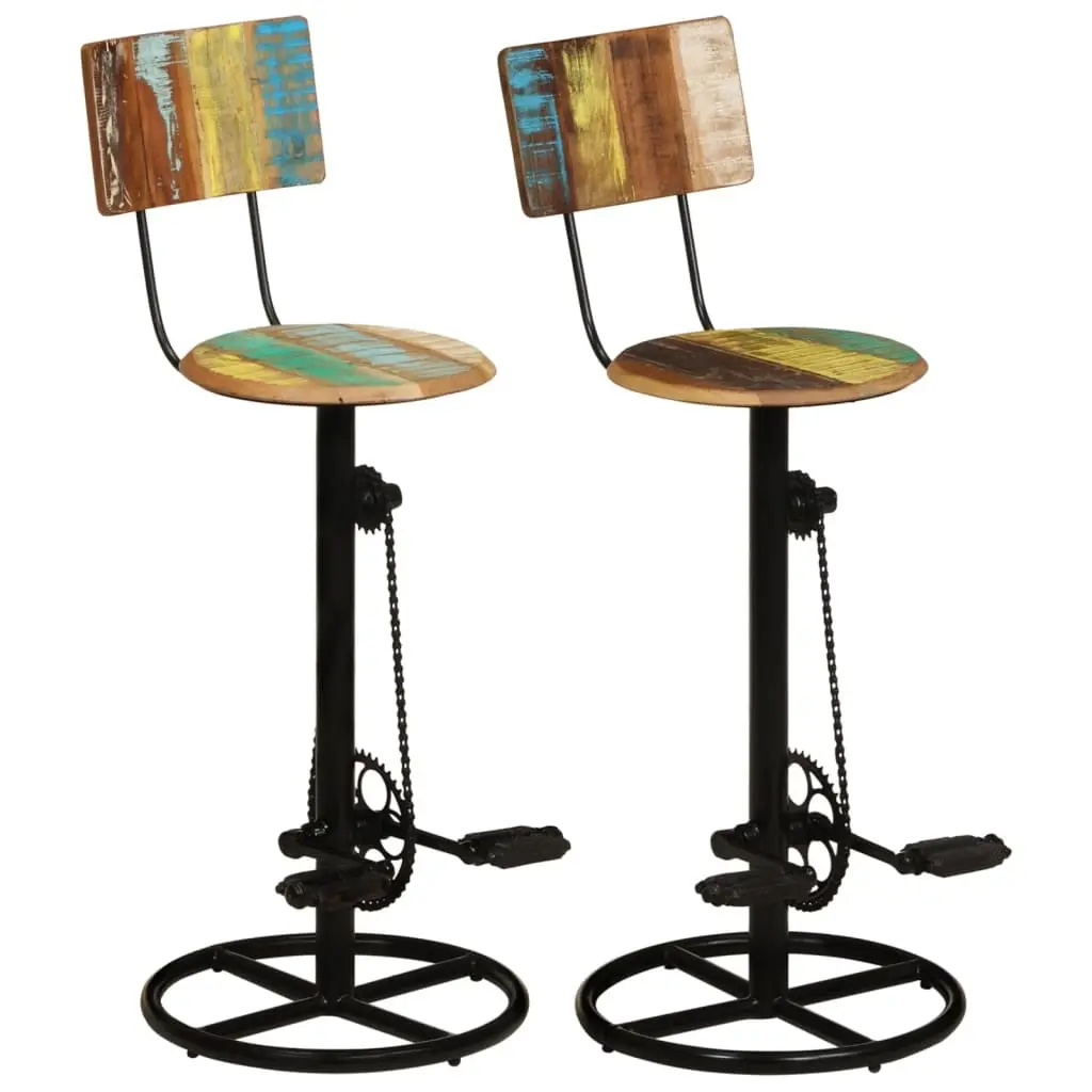 Bar Stools 2 pcs Solid Wood Reclaimed 338219 - Furniture