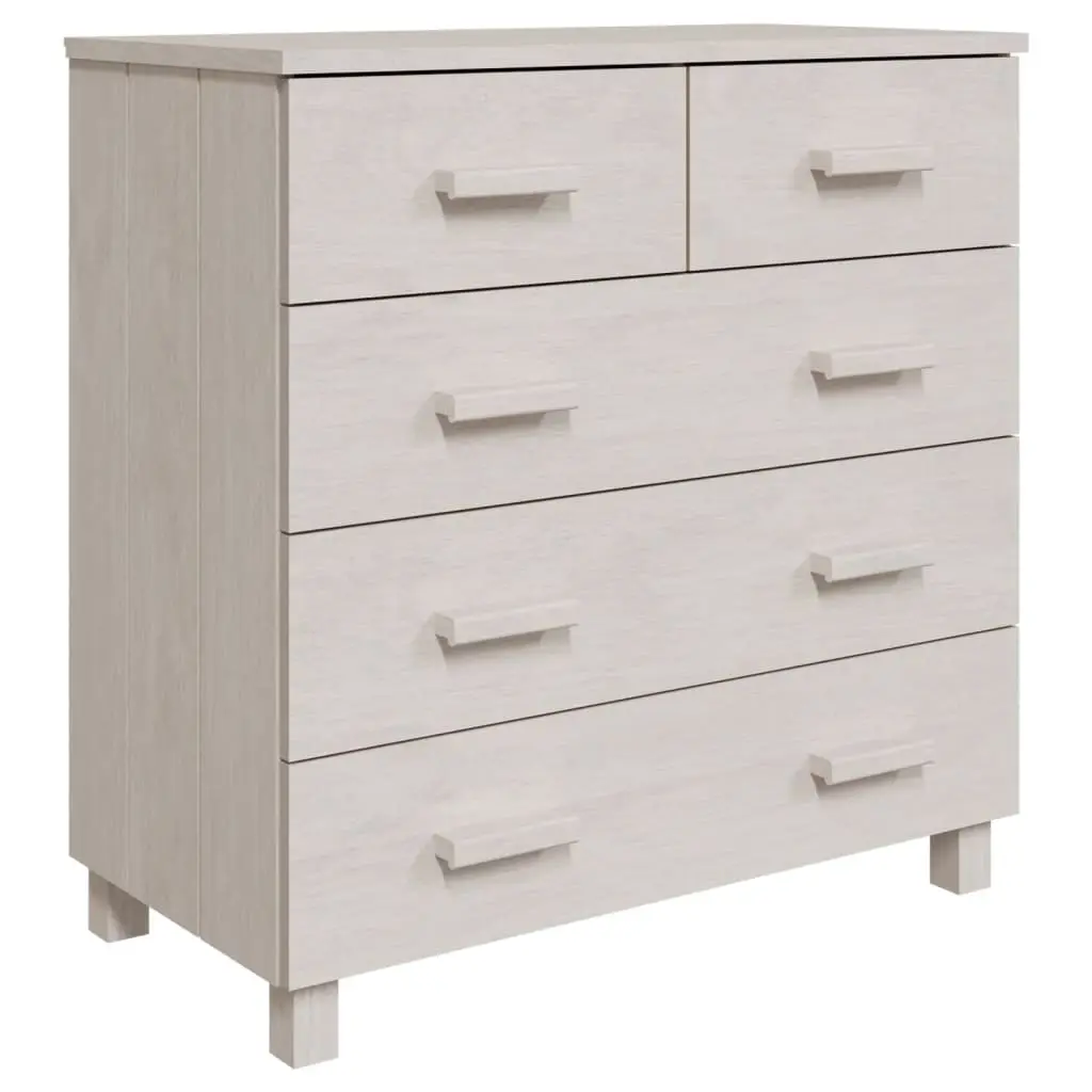 Sideboard "HAMAR" White 79x40x80 cm Solid Wood Pine 340421 - Furniture