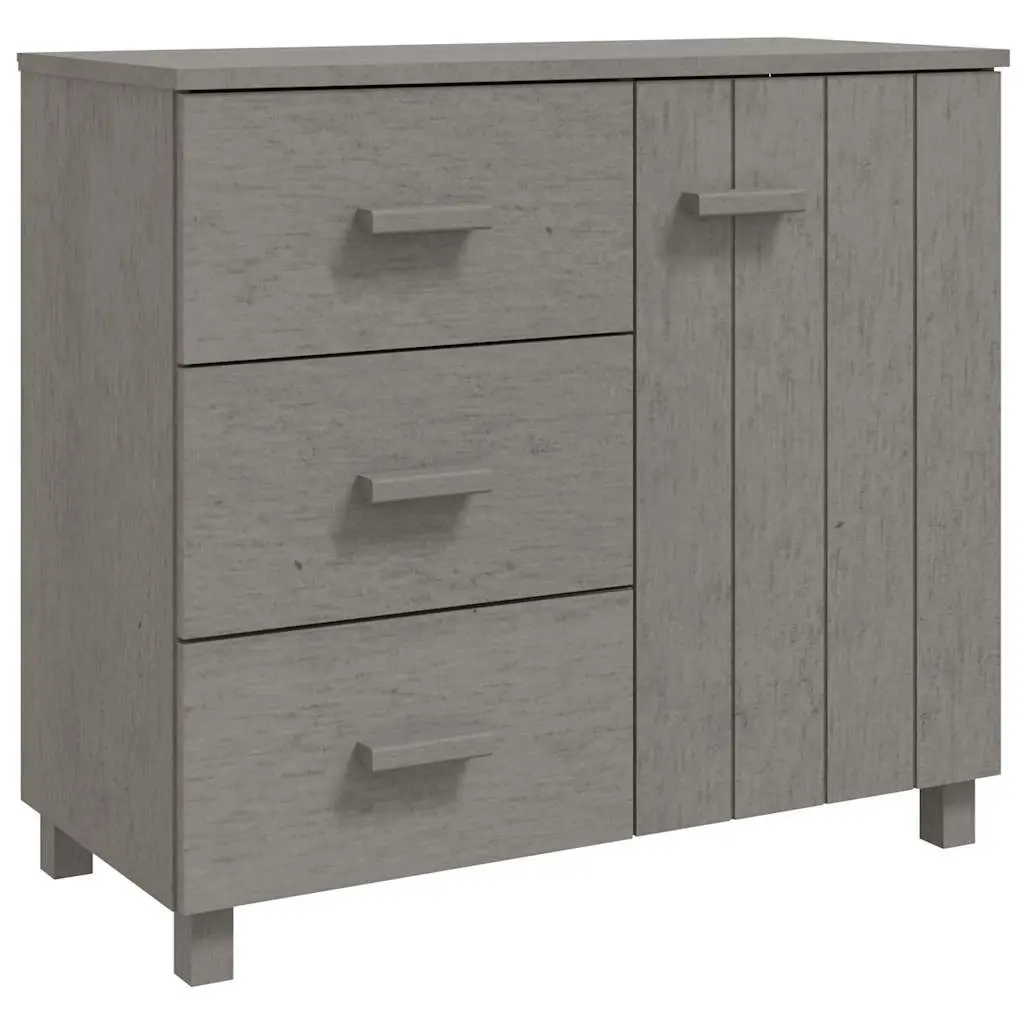 Sideboard "HAMAR" Light Grey 90x40x80 cm Solid Pinewood 340431 - Furniture