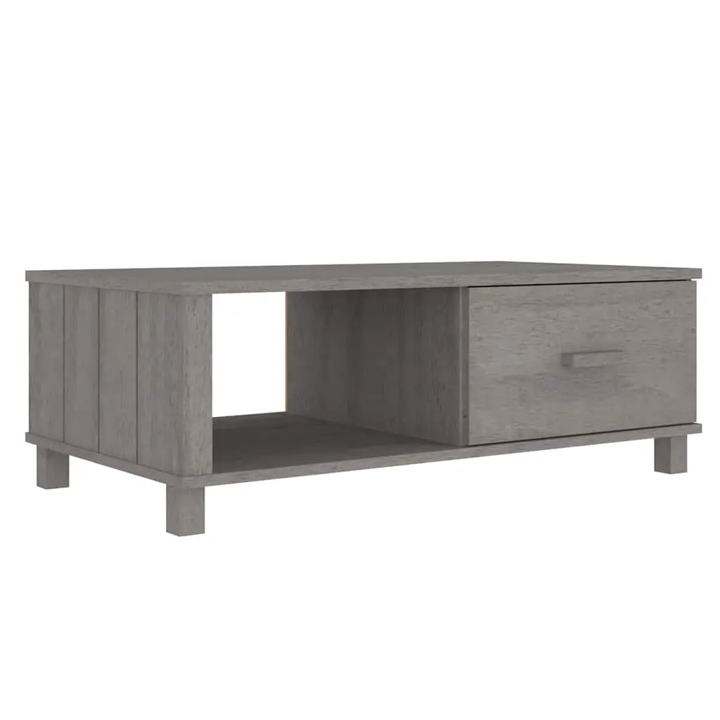 Coffee Table "HAMAR" Light Grey 100x55x35 cm Solid Wood Pine 340455 - Furniture