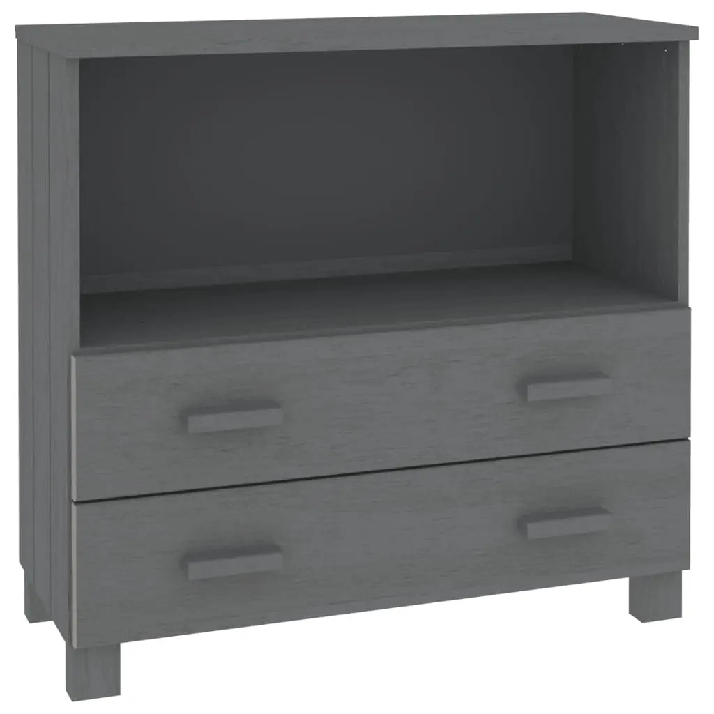Sideboard "HAMAR" Dark Grey 85x35x80 cm Solid Wood Pine 340498 - Furniture