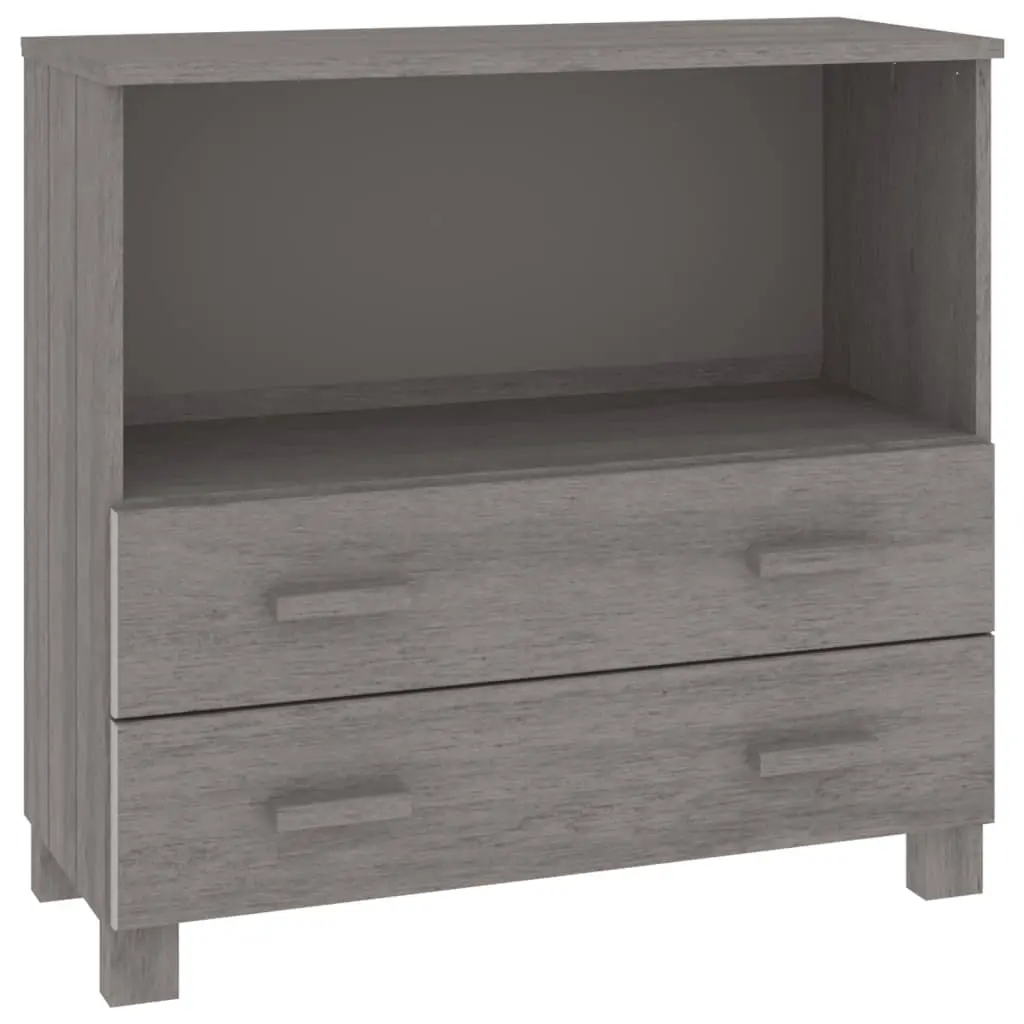 Sideboard "HAMAR" Light Grey 85x35x80 cm Solid Wood Pine 340499 - Furniture