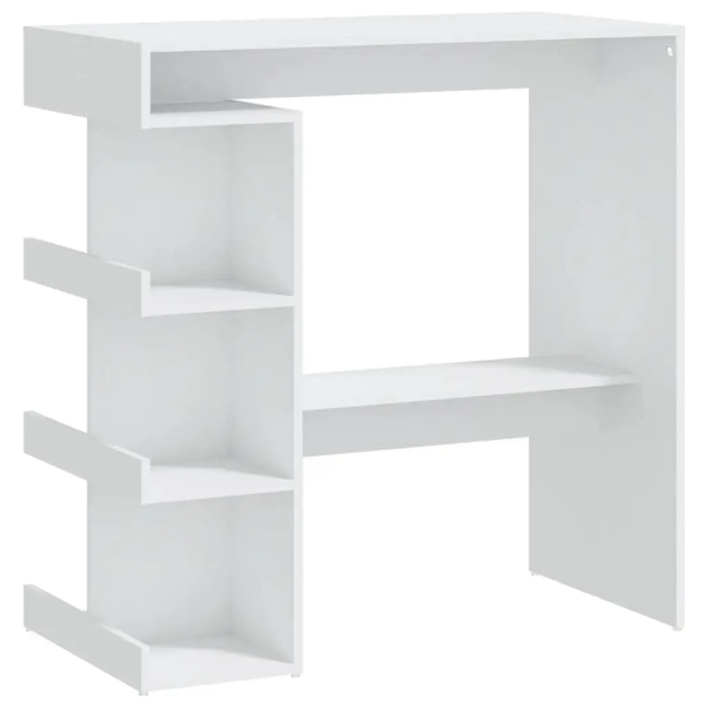 Bar Table with Storage Rack White 100x50x101.5 cm Engineered Wood 809449 - Furniture