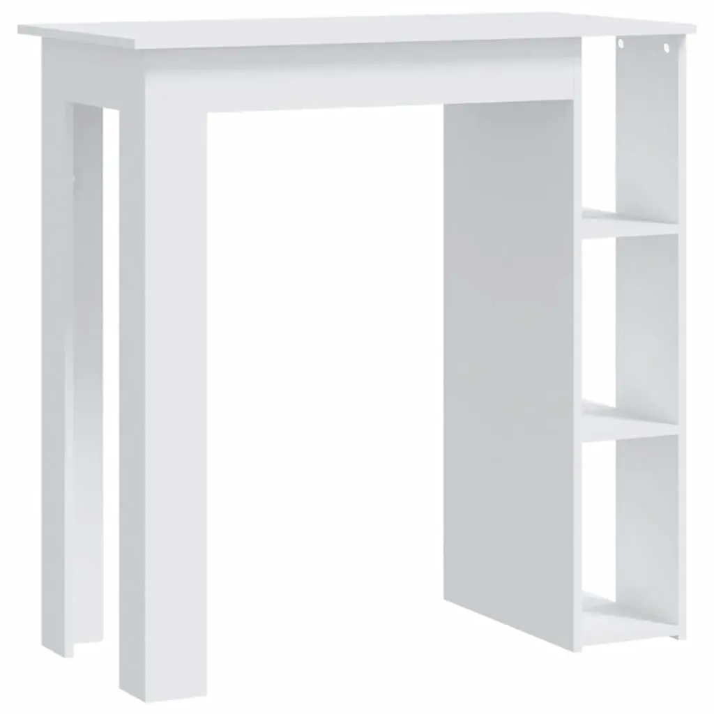 Bar Table with Shelf White 102x50x103.5 cm Engineered Wood 809458 - Furniture