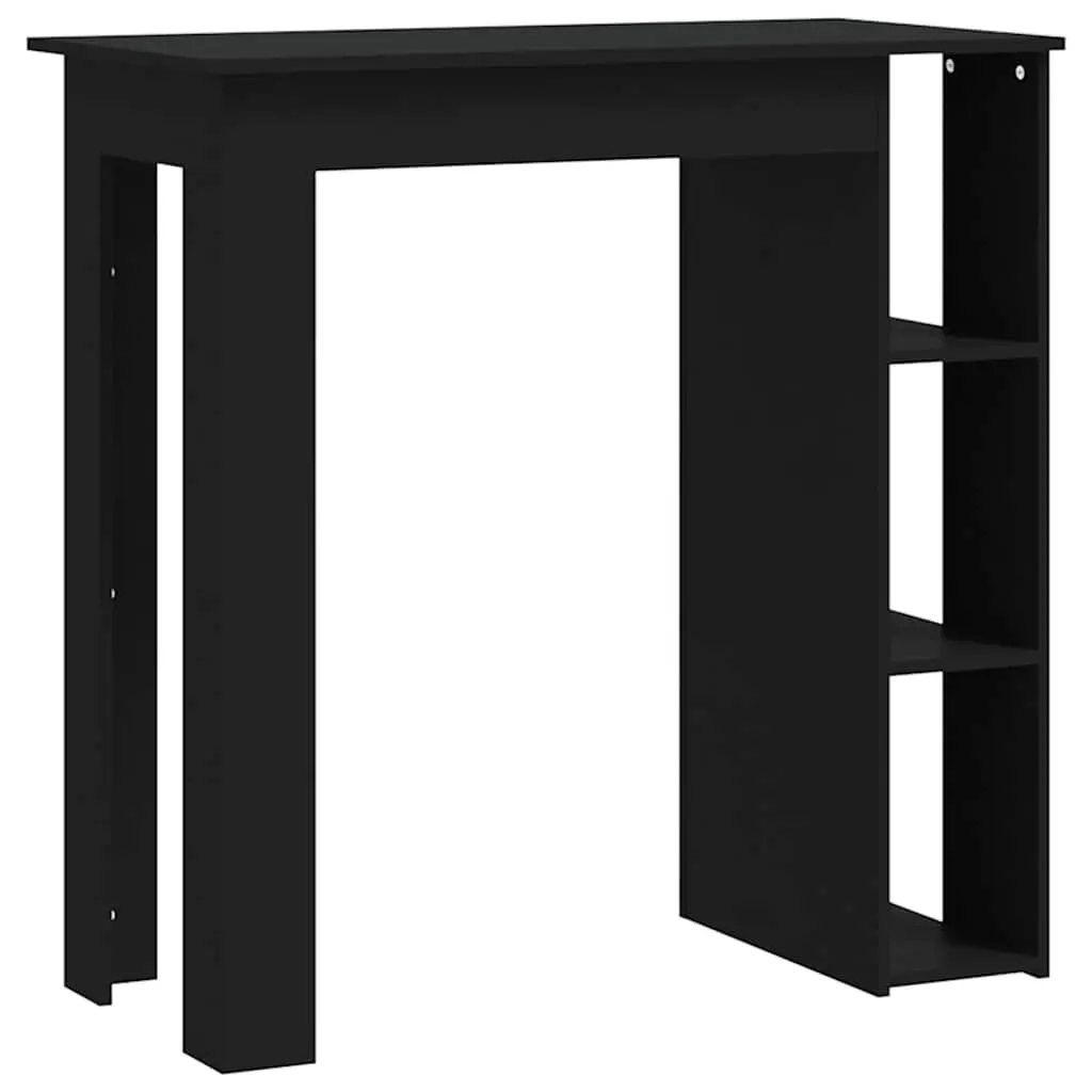 Bar Table with Shelf Black 102x50x103.5 cm Engineered Wood 809459 - Furniture