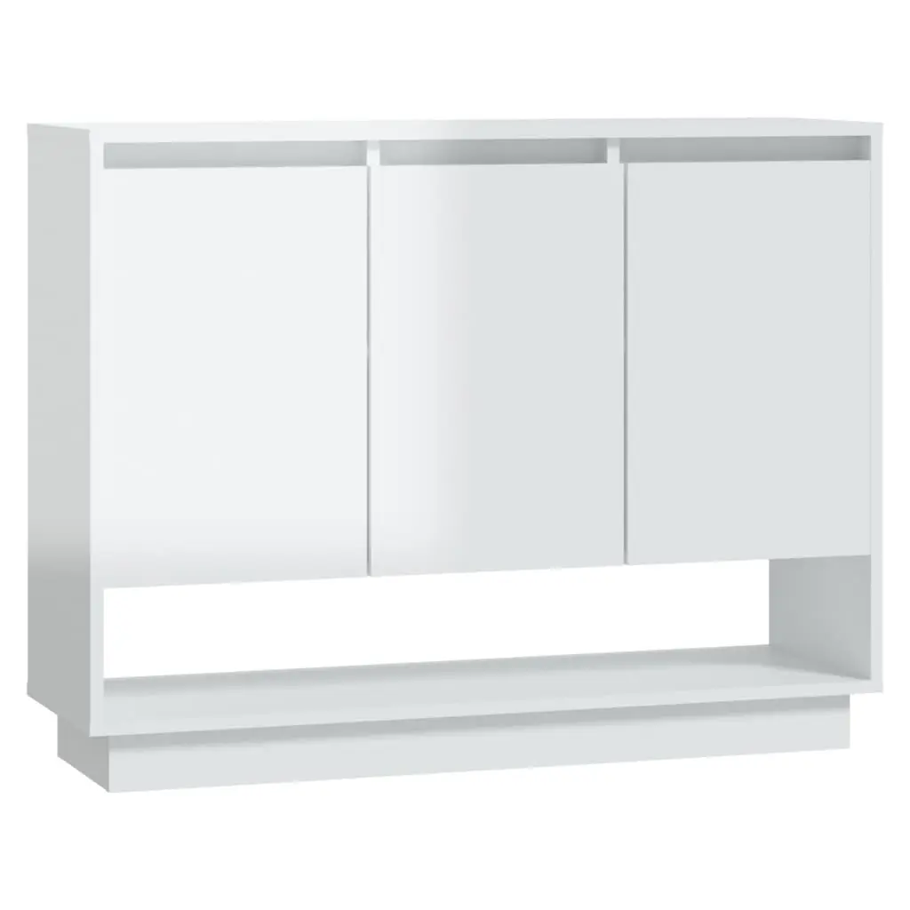 Sideboard High Gloss White 97x31x75 cm Engineered Wood 809536 - Furniture