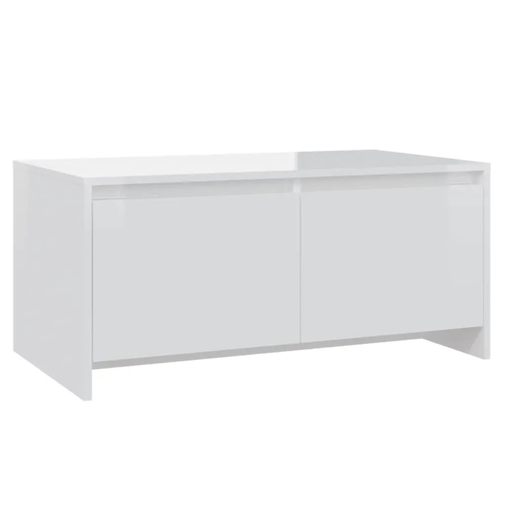 Coffee Table High Gloss White 90x50x41.5 cm Engineered Wood 809824 - Furniture