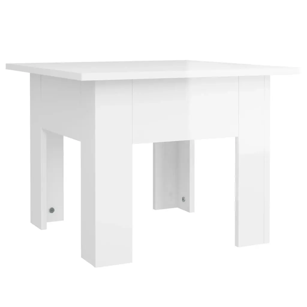Coffee Table High Gloss White 55x55x42 cm Engineered Wood 810241 - Over 40% off Living Room Furniture