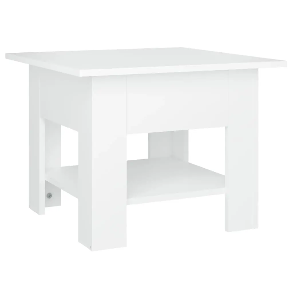 Coffee Table White 55x55x42 cm Engineered Wood 810262 - Furniture