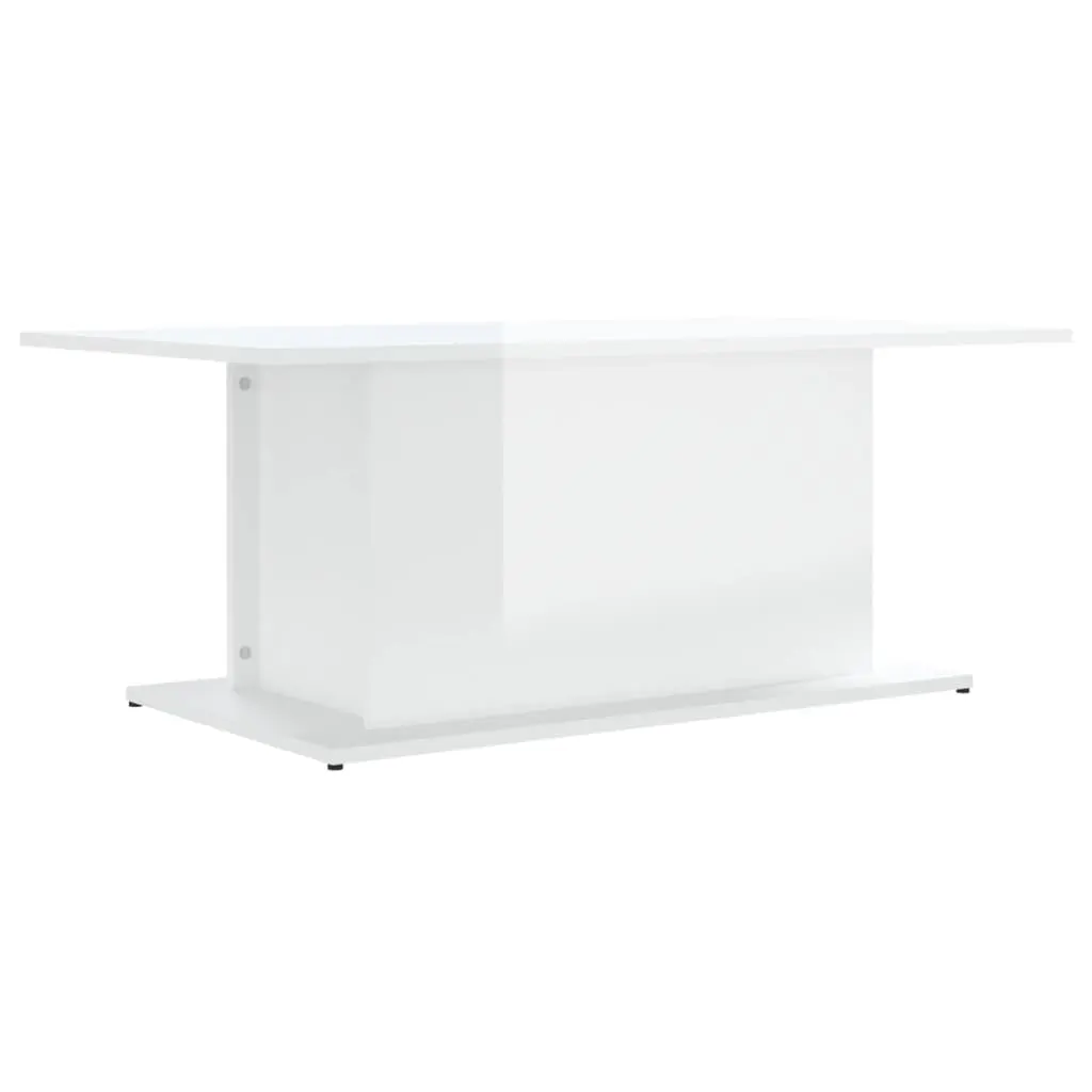 Coffee Table High Gloss White 102x55.5x40 cm Engineered Wood 810313 - Furniture