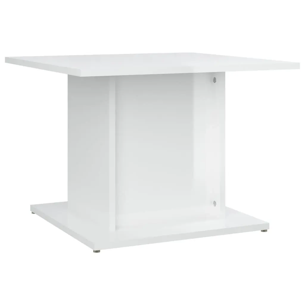 Coffee Table High Gloss White 55.5x55.5x40 cm Engineered Wood 810322 - Furniture