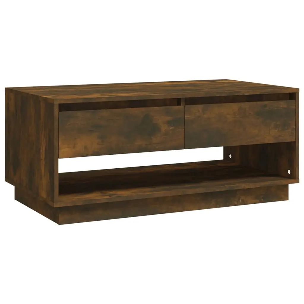 Coffee Table Smoked Oak 102.5x55x44 cm Engineered Wood 812978 - Furniture
