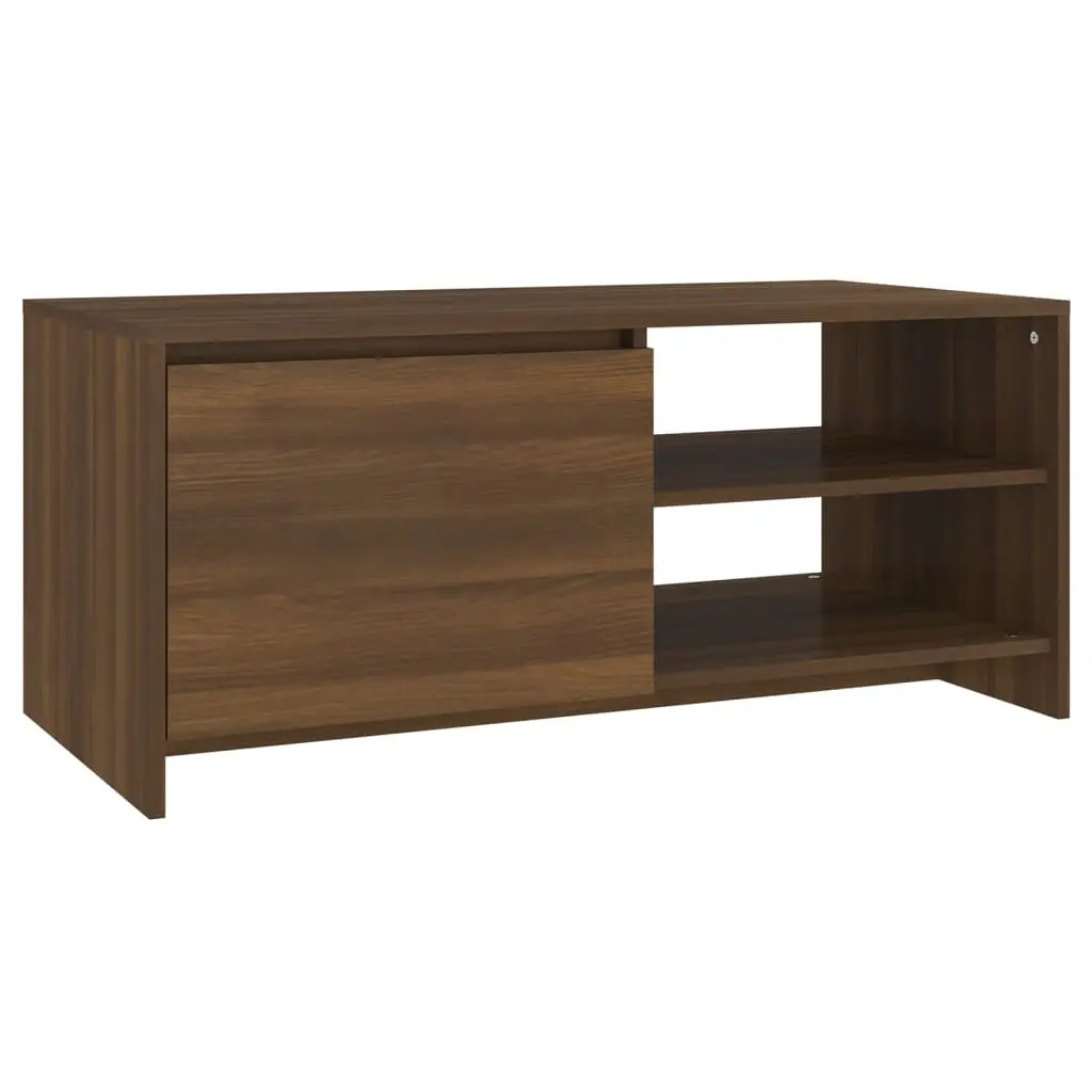 Coffee Table Brown Oak 102x50x45 cm Engineered Wood 813034 - Furniture