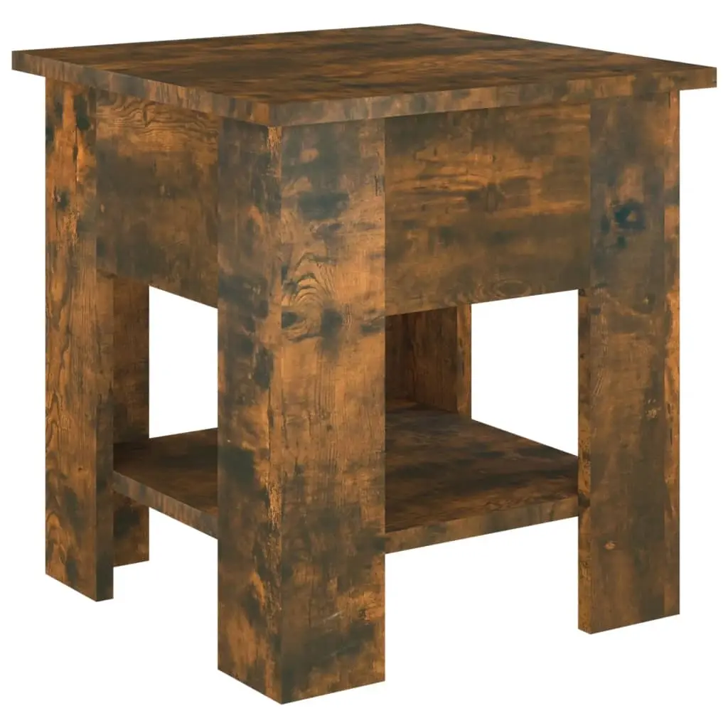 Coffee Table Smoked Oak 40x40x42 cm Engineered Wood 813080 - Furniture