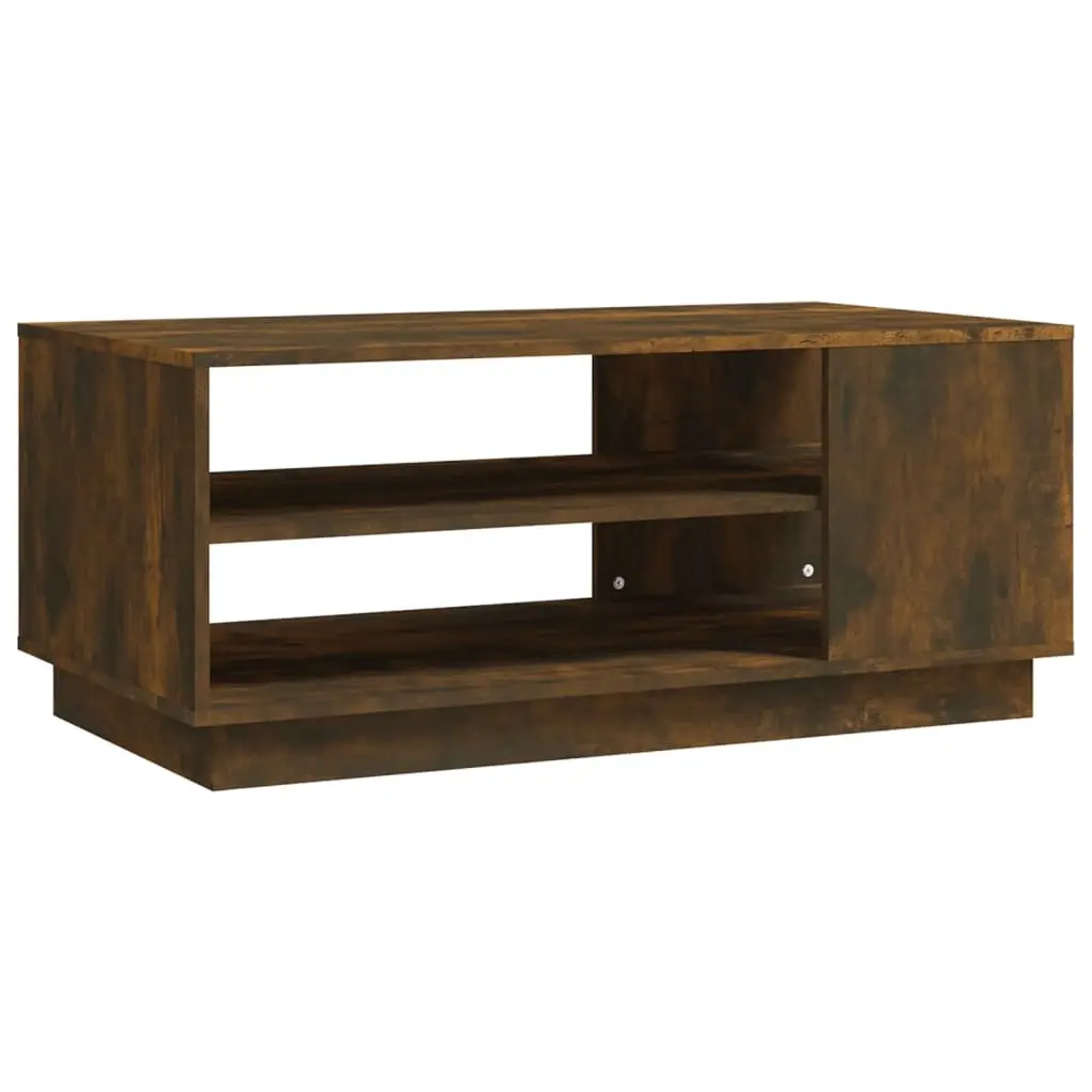 Coffee Table Smoked Oak 102x55x43 cm Engineered Wood 813083 - Furniture