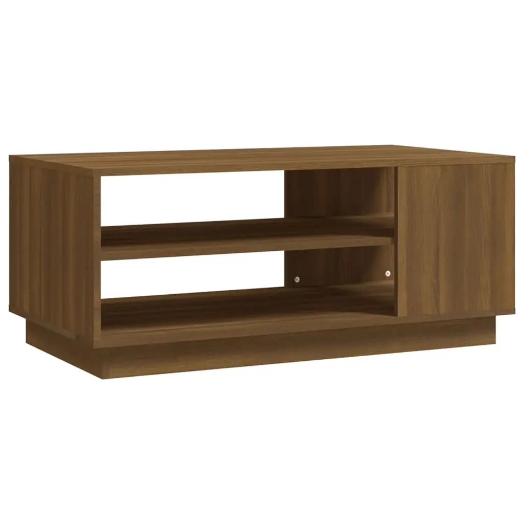 Coffee Table Brown Oak 102x55x43 cm Engineered Wood 813085 - Furniture