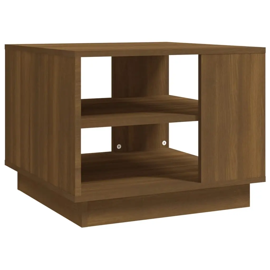 Coffee Table Brown Oak 55x55x43 cm Engineered Wood 813088 - Furniture
