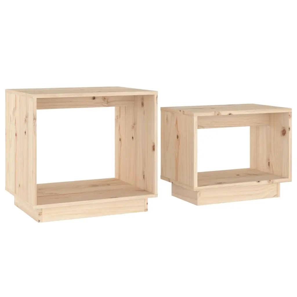 Nesting Coffee Tables 2 pcs Solid Wood Pine 813525 - Furniture