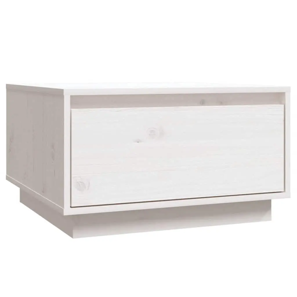 Coffee Table White 55x56x32 cm Solid Wood Pine 813406 - Furniture
