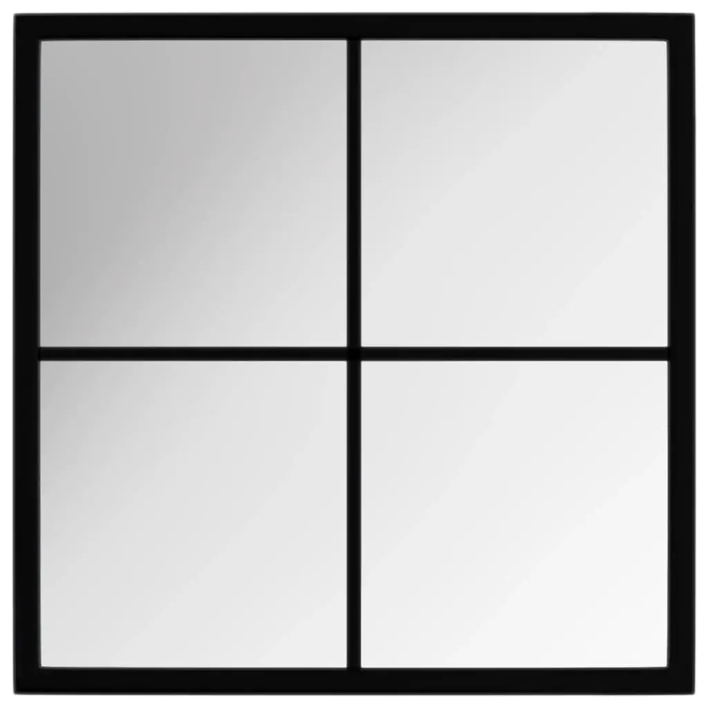 Wall Mirror Black 40x40 cm Metal 342204 - Home & Garden