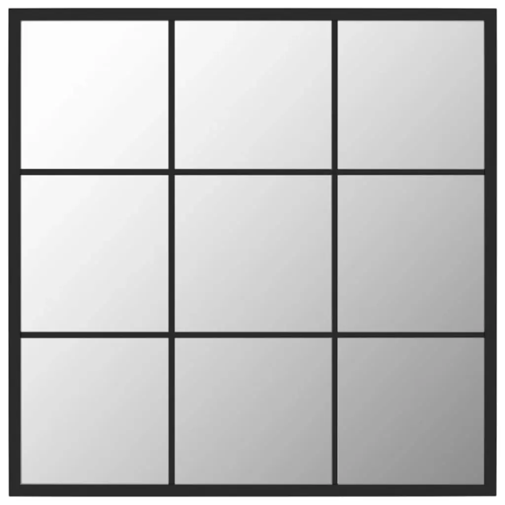 Wall Mirror Black 60x60 cm Metal 342206 - Home & Garden